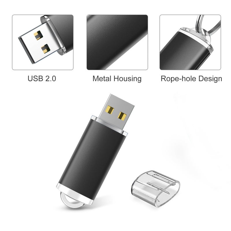 RAOYI 20 Pack 2GB USB Flash Drive Bulk USB 2.0 Memory Stick Thumb Drive Pen Drive Bundle-Black - Image 2